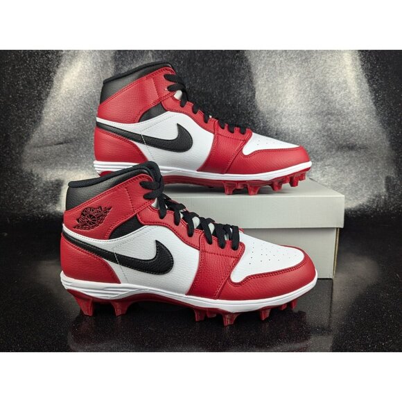 Nike Air Jordan 1 Alpha Menace Mid Chicago Football Cleats Men’s 10.5 FJ6805-106